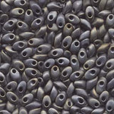 Long Magatama Beads #2002 Metallic Silver Grey Matte 8.5g