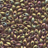 Long Magatama Beads #2035 Khaki Iris Matte 6g