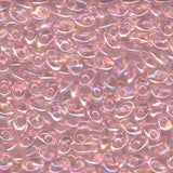 Long Magatama Beads #2144 Pink Lined Crystal AB 6g