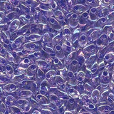 Long Magatama Beads #2150 Lavender Lined Crystal AB 8.5g