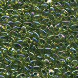 Long Magatama Beads #341 Green Lined Chartreuse AB 6g