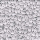 Long Magatama Beads #402 Opaque White 8.5g
