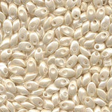 Long Magatama Beads #592 Pearl Ivory Ceylon 8.5g