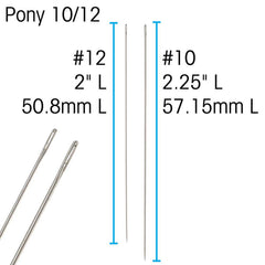 Pony Beading Needles #10/12 Assorted 6/pk with Threader