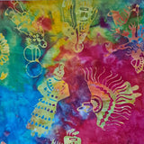 Cotton Fabric Batiks Dancers Rainbow - Half Yard