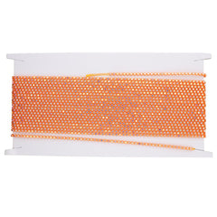 Plastic Rhinestone Banding 2mm Orange/Crystal AB 10yd/pk