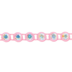 Plastic Rhinestone Banding 2mm Pink/Crystal AB 10yd/pk