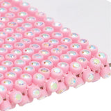 Plastic Rhinestone Banding 2mm Pink/Crystal AB 10yd/pk