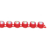 Plastic Rhinestone Banding 2mm Red/Crystal AB 10yd/pk