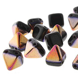*Czech Pyramid Stud Beads 6mm Jet Sliperit 25/strand