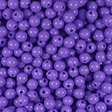 Round Plastic Beads 6mm Opaque Purple Approx 1000/pk