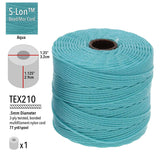 S-Lon Bead Cord .5mm Aqua 77yd Spool