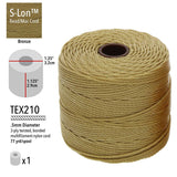 S-Lon Bead Cord .5mm Bronze 77yd Spool