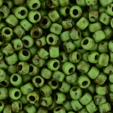 8/0 Toho Seed Beads #Y321F Frosted Mint Green Picasso 8-9g Vial