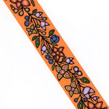 Printed Ribbon 1.5 inch Ojibway Florals Orange - Per Yard