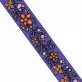 Printed Ribbon 1.5 inch Ojibway Florals Purple - Per Yard
