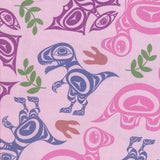 Cotton Fabric Haida Dino Pink - Half Yard