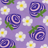 Cotton Fabric Haida Strawberries Lavender - Half Yard