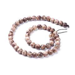 Wood Round Beads 8mm Rosy Brown 15-16"Strand