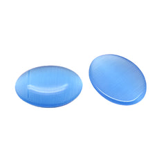 Cat Eye Cabochon Oval 18x13mm Blue 10/pk