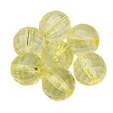 Faceted Plastic Beads 8mm Transparent Light Yellow 50g