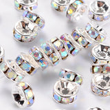 Rhinestone Spacers 6mm Silver / Crystal AB 100/pk
