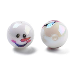 Snowman Acrylic Beads 15mm Luster Mix 5/pk