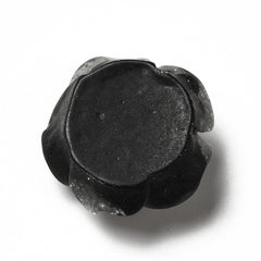 Resin Cabochon Flower 19mm Glitter Black 10/pk