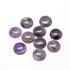 Gemstone Cabochon Round 12mm Amethyst (Natural) 2/pk