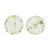 Faceted Plastic Beads 8mm Transparent Pale Green 50g
