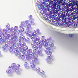 Round Plastic Beads 5mm Transparent Orchid AB 25g