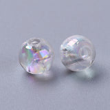 Round Plastic Beads 5mm Transparent Crystal AB 25g