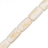 Bone Carved Tube Beads 0.5" Antique Ivory 16/Strand