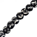 Bone Carved Beads 8mm Black & White 24/Strand
