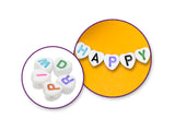 Alphabet Flat Heart Beads Multi Colour Assorted 90/Pk