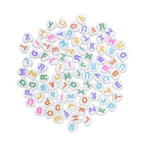 Alphabet Flat Heart Beads Multi Colour Assorted 90/Pk