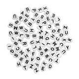Alphabet Flat Heart Beads Black/White Assorted 90/Pk