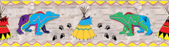 Printed Ribbon 2" Ledger Bear Birch - Per Yard