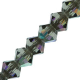 Preciosa Bicone 3mm Black Diamond AB 5" Strand