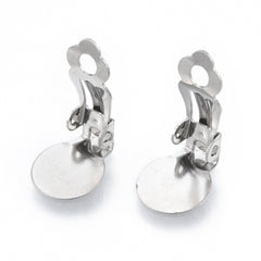 Clip On Earrings 10mm Flat Pad Stainless Steel 10/pk