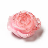 Resin Cabochons, Flower 19mm Glitter Pink 10/pk
