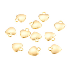 Heart Metal Charm 12x10mm Gold 5/pk