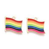 Pride Enamel Flag Pendant 20x20mm 5/pk