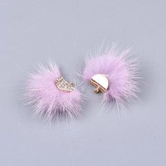Faux Mink Fur Tassels 1.25" Violet 2/pk