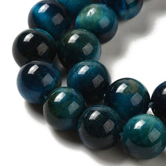 Tiger Eye Blue Beads 8mm Round (Natural/Dyed) 15-16" Strand