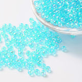 Round Plastic Beads 5mm Transparent Aqua AB 25g