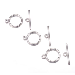 Toggle Clasp Round 15mm Silver 10/pk