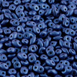 *Czech Miniduo Beads Metallic Suede Blue 8g