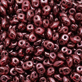 *Czech Miniduo Beads Vega On Ruby 8g