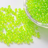 Round Plastic Beads 5mm Transparent Lime AB 25g
